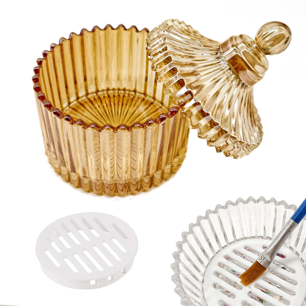 GUXACU monomer dish glass cup with lid for mess-free monomer work.