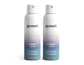 Gymati deodorant spray front bottle showcases aluminum-free design for all-day freshness.