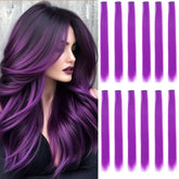 GZVIS purple 22-inch clip-in extensions for quick everyday styling.