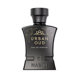 H HABIBI Urban Oud bottle closeup shows premium craftsmanship and lasting presence.