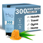 H2O Therapy travel-size body wash bottle for hotel stays with compact convenience