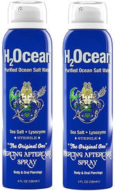 H2Ocean piercing aftercare spray 2pack bottle-front view for gentle cleansing