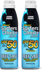 H2Ocean Surfers Choice sunscreen spray bottle front showing UV protection