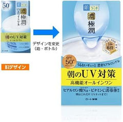 Hadarabo Hada Labo UV Perfect Gel being applied to skin for smooth spread
