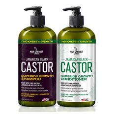 Hair Chemist Superior Growth Shampoo bottle with Jamaican castor formula for refreshed hair.