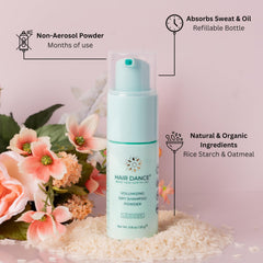 Hair Dance non-aerosol travel-size dry shampoo for quick morning refresh