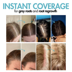 Hair Genetics gray hair coverage powder matching medium brown shade for natural blend.