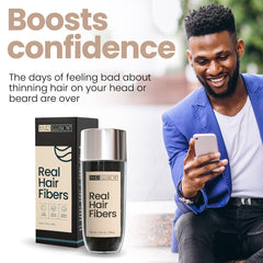 Hair Illusion fibers bottle nozzle cap demonstrating even application and mess-free use