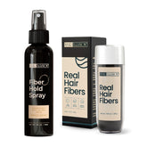 Hair Illusion brown real hair fibers blend with existing hair for natural thinning area coverage