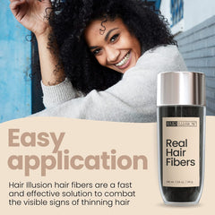 Hair Illusion fibers applied on the hairline for instant fullness.