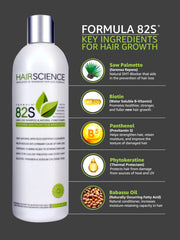 Hair Science Formula 82S label closeup highlighting sulfate-free formula