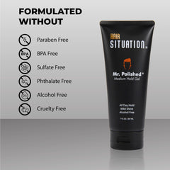 Hair Situation Mr. Polished texture swatch shows natural sheen and medium hold.
