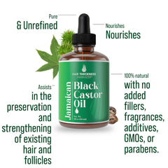 Dropper of Hair Thickness Maximizer Jamaican Black Castor Oil for scalp application