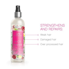 Hairfinity Rice Water Hair Mist bottle back promoting color-safe formula.