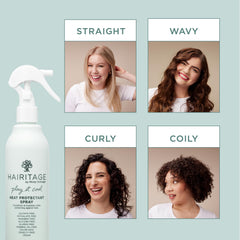 Hairitage heat protection up to 450 degrees for all hair types