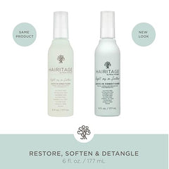 Hairitage leave-in conditioner spray mist provides frizz control and shine.