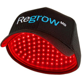 Hairmax RegrowMD cap close-up showing red-light diodes for follicle stimulation.