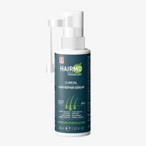 HairMD Transplant Clinical Repair Serum bottle supports post-transplant care.