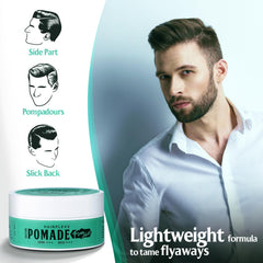 Hairplexx pomade low shine finish delivers a natural look without greasiness