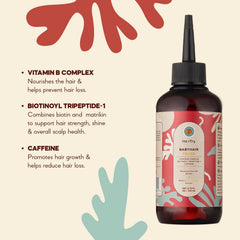 HairTry Babyhair Fever ingredients closeup highlights Biotin Tripeptide and Vitamin B Complex