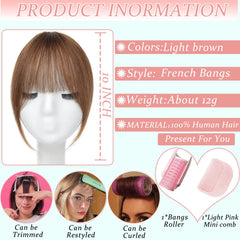HAITOO wispy bangs with temples in light brown for a playful finish