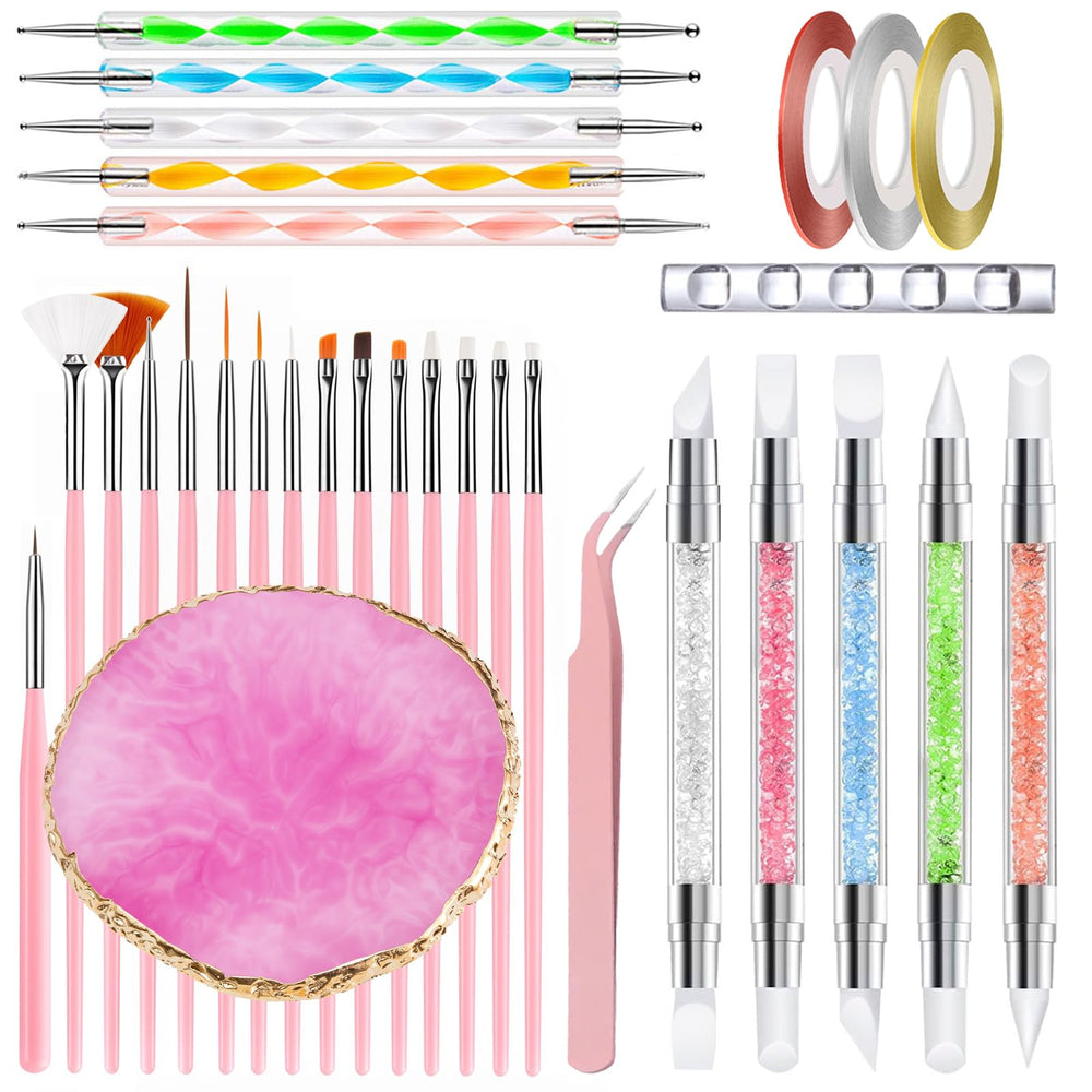HAIY Nail Art Tools Set with 15 brushes for precise nail designs