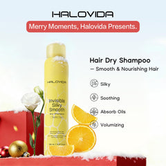 HALOVIDA Dry Shampoo Silky Yuzu spray dispense for easy root refresh and lift