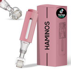 HAMINOS derma roller with serum reservoir enables instant topical delivery for smoother skin.