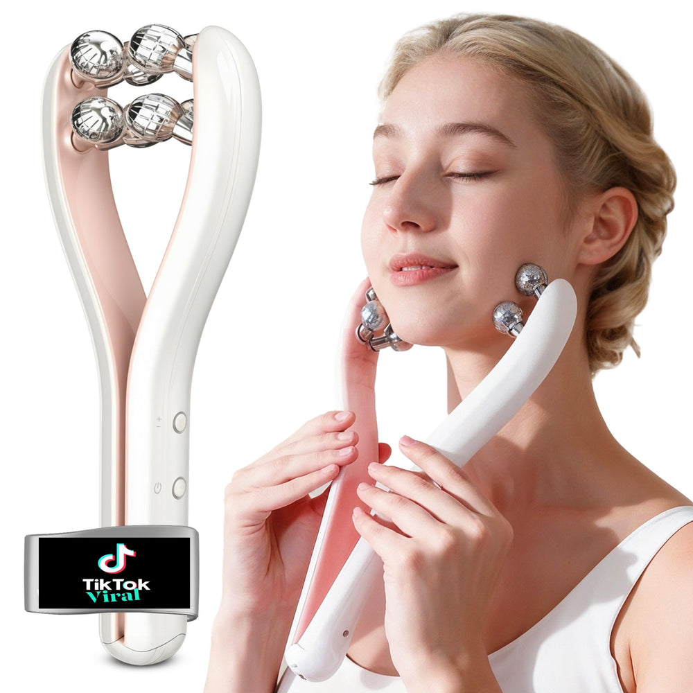 HAMINOS microcurrent facial massager with 3D roller – boosts absorption.