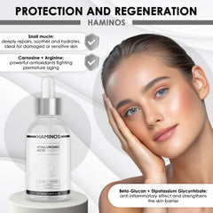HAMINOS serum used with derma roller for enhanced absorption.