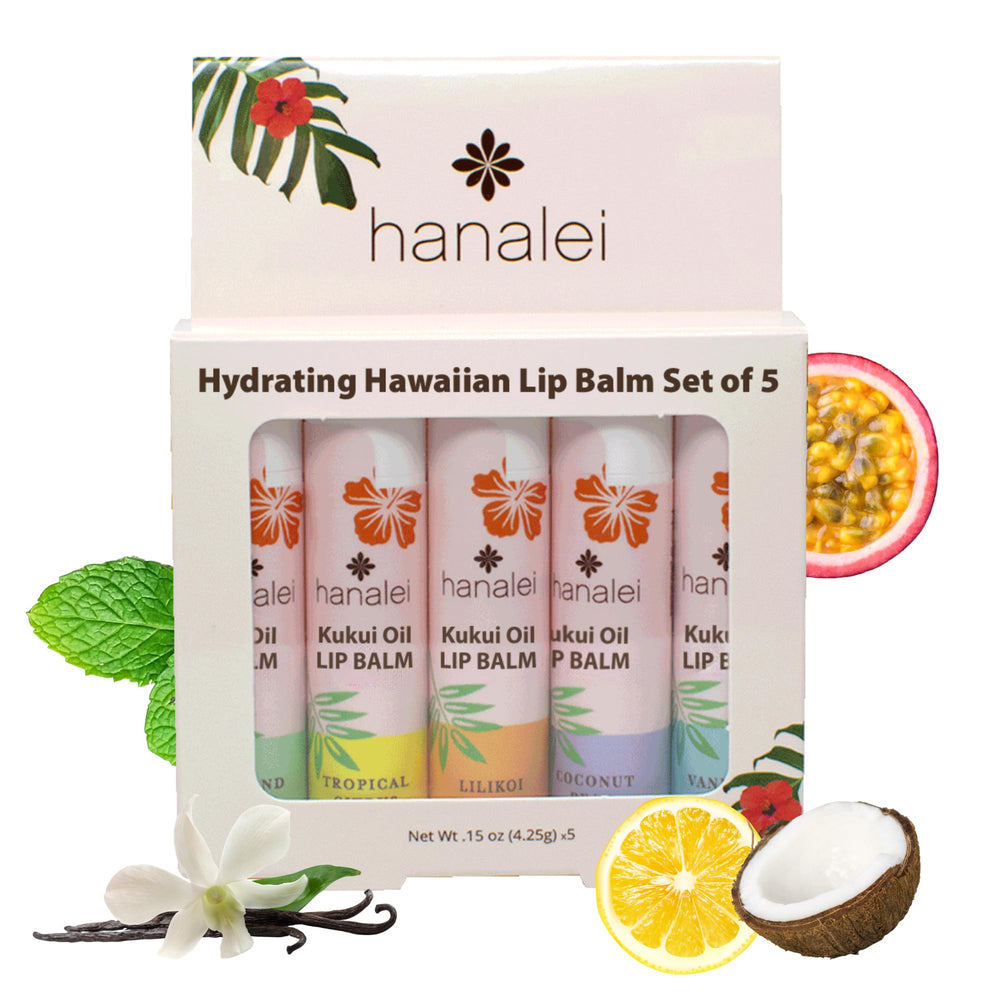 Hanalei Lip Balm Island Mint tube hydrates lips with tropical freshness