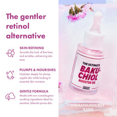 Handmade Heroes Bakuchiol oil dropper close-up highlights precise dispensing and vegan formula.