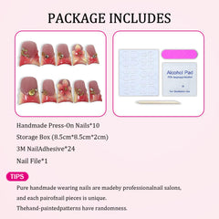 Handmade press-on nails featuring gradient French tip for versatile chic looks