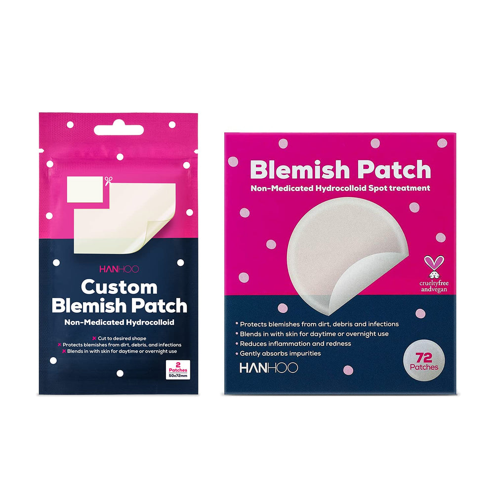 HANHOO blemish patch duo in packshot showing full coverage for blemishes