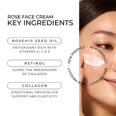 Hannah Cho Beauty Rose Face Cream featuring retinol for smoother texture and renewed glow.