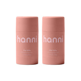 HANNI Fatty Body Moisturizer Stick packaging close-up shows clean, fragrance-free design for sensitive skin.