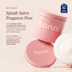 HANNI Splash Salve applied on wet skin for deep conditioning.