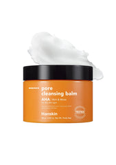 Hanskin AHA Pore Cleansing Balm solid form for gentle makeup removal and exfoliation.