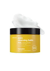 Hanskin PHA Pore Cleansing Balm packaging shows travel-friendly cleansing compact.