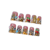 Hantyer leopard French tip press on nails for quick at-home style.