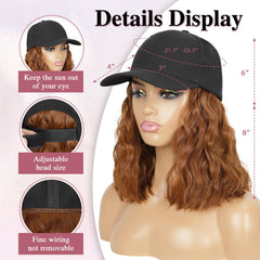 HANYUDIE hat wig with adjustable strap for secure fit