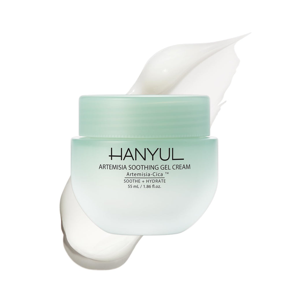 Hanyul Artemisia Soothing Gel Cream bottle for lightweight, calming hydration.
