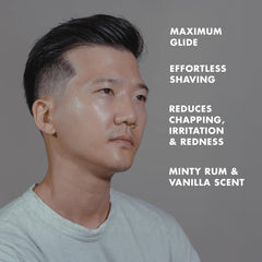 Hanz de Fuko Invisible Shave Cream foamy lather forming on skin for glide.