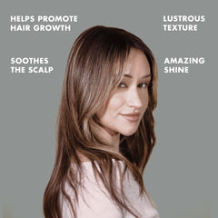 Hanz de Fuko conditioner on scalp provides soothing hydration and comfort.
