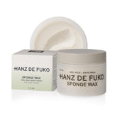 Hanz de Fuko Sponge Wax bottle shows versatile hold for many hairstyles.