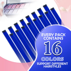 HappClan blue extensions showcasing rainbow highlights for vibrant daily outfits
