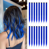 HappClan blue clip-in extensions: quick color upgrade with 22 inch straight length
