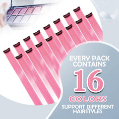 HappClan deep pink extensions close-up with glossy synthetic fibers