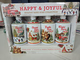 Happy & Joyful Balsam Fir Hand Soap bottle enhances seasonal hand washing with festive scent.