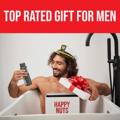 Happy Nuts Big Wood Body Wash lathers into a rich, hydrating foam.